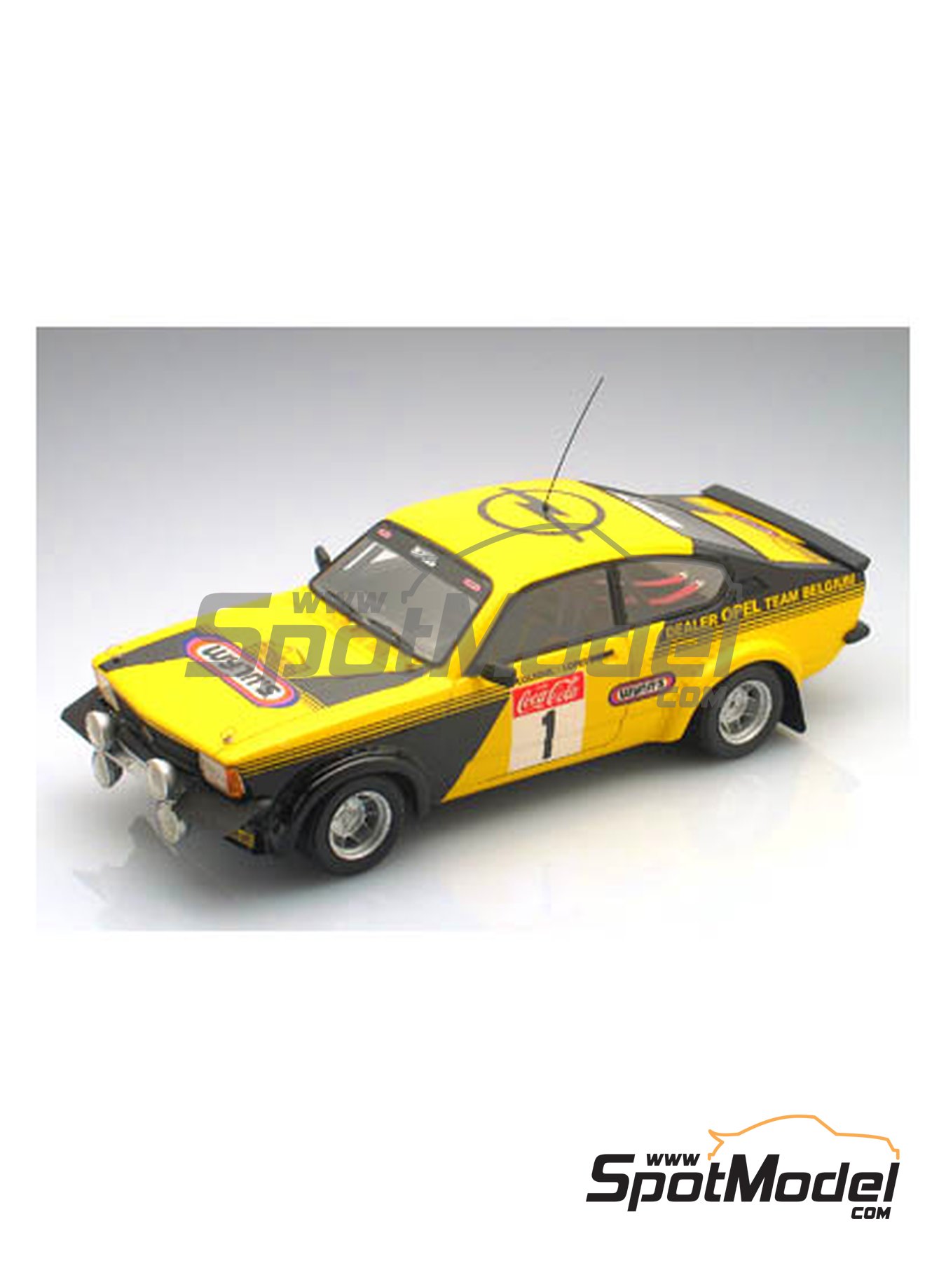 Opel Kadett GTE 2000 Group 2 Autoclub Excelsior Team sponsored by Wynn's -  Haspengouw Rally 1979. Car scale model kit in 1/24 scale manufactured by Ar